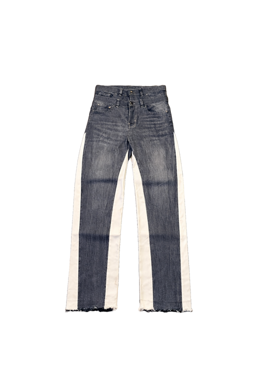 DOUBLE WAIST FLARED JEANS
